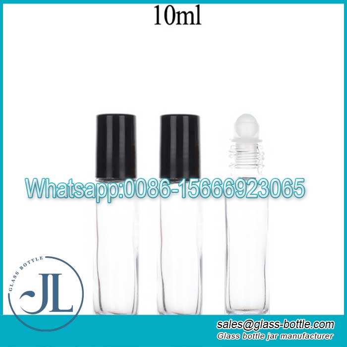 5ml 10 ml de vidrio de perfume de aceite esencial ámbar transparente rollo en botella con tapa de rodillo