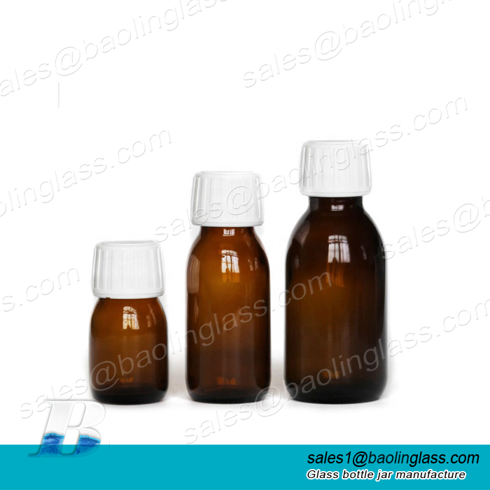 frasco de líquido oral de vidro âmbar