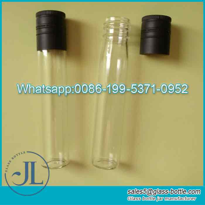 100ml glass sample wine liquor tube bottle na may aluminum cap