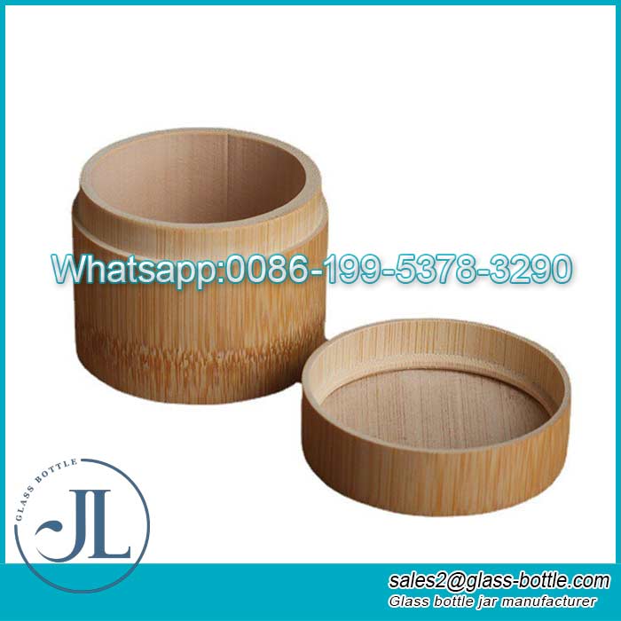 250ml Natural eco friendly packaging bamboo storage with lid