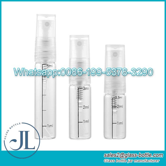 Wholesale Vial 2.5ml 3ml  5ml spray glass cosmetic perfume bottle