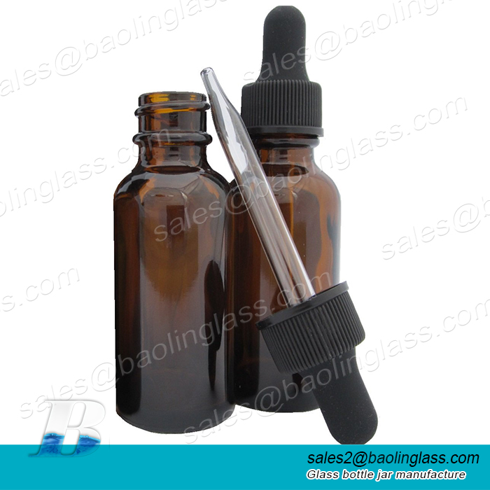 30botella de vidrio de aceite esencial de ml con 18/410 Gotero blanco de nuevo diseño resistente al ácido de aceite esencial