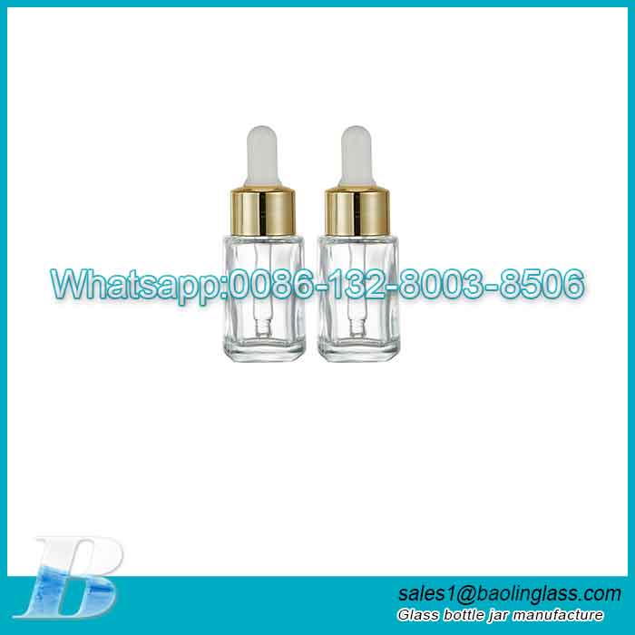 30ml Clear Glass Square Bottles with Eye Droppers