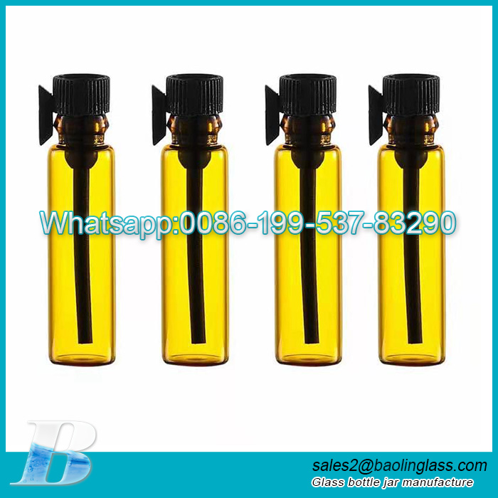 Mini pipetas de vidro para perfume de óleo 1ml 2ml 3ml com tubo de plástico