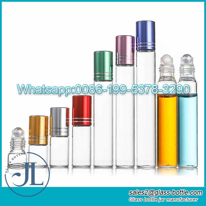 Grande bottiglia di vetro del tubo di colore ambra trasparente da 5 ml 10 ml 15 ml 20 ml all'ingrosso (personalizzare la dimensione del tubo) per il confezionamento di profumi cosmetici