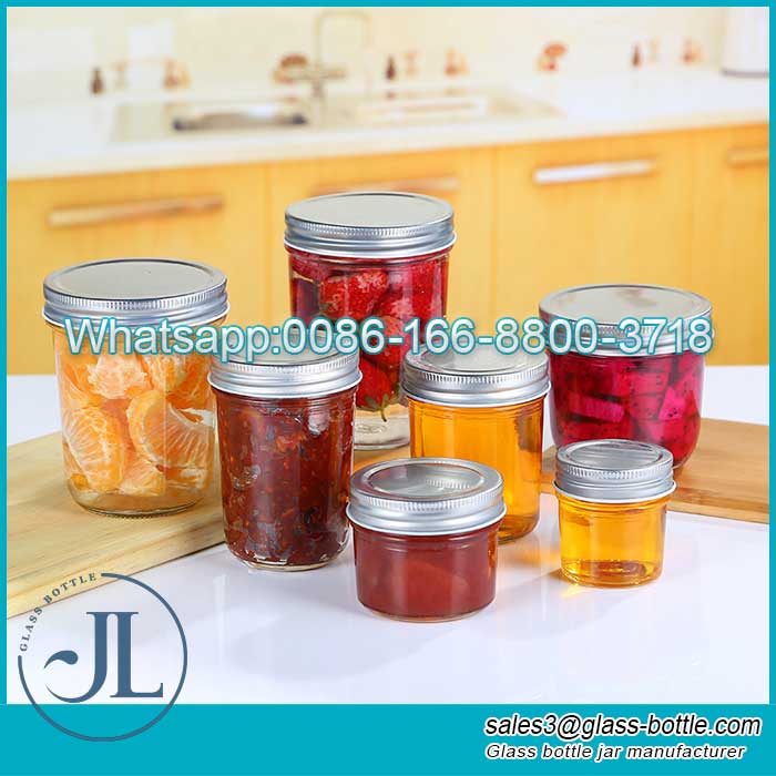 Empty Clear Glass Food Mason Jars with Tinplate Lid