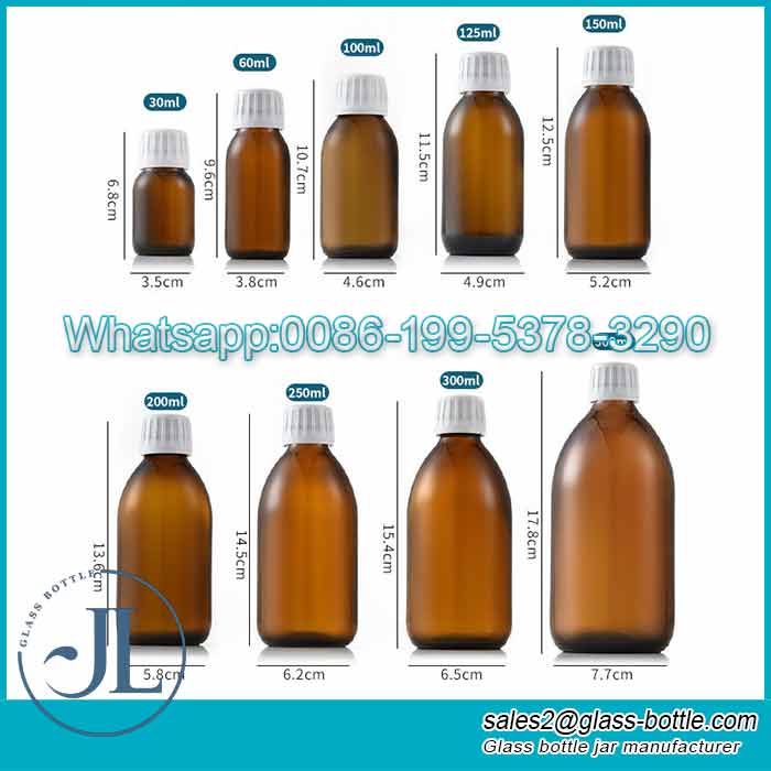 Großhandel mit pharmazeutischen Röhrenglasfläschchen, oralen Flüssigkeitsflaschen, bernsteinfarbenen Glasflaschenfläschchen, 30 ml, 50 ml, 60 ml, 100 ml, 150 ml, 250 ml, 500 ml