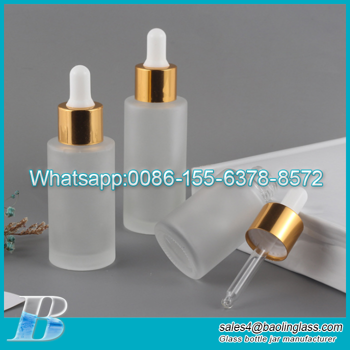 2021 Wholesale New Product 5ml 10ml 20ml 30ml Frosted Matte Drop Glass Bottle Cosmetic Botttles