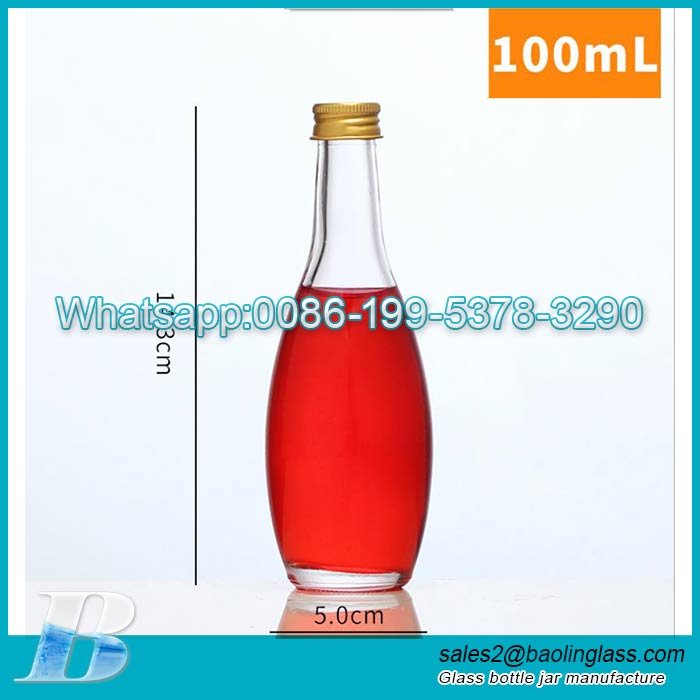 Hecho en China Venta caliente 100 ml Claro Mini alcohol bittles Vino Whisky Vodka Licor Botella de vidrio de licor para la fabricación de arce