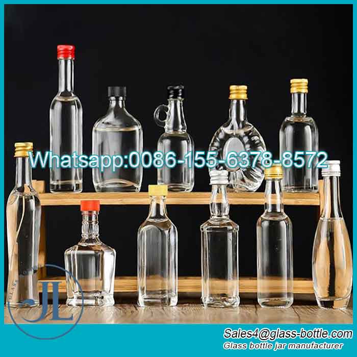 30ml 40ml 50ml 100ml Mini muestra Alcohol Jugo Bebidas Vino Licor Botella de vidrio con tapón de rosca