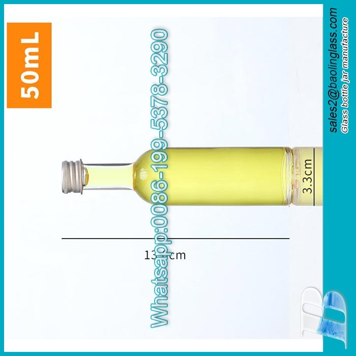 2021 Made In China Hot selling 50ml Clear Mini alcohol bittles Wine Whisky Vodka Spirit Liquor Glass Bottle Manufacture