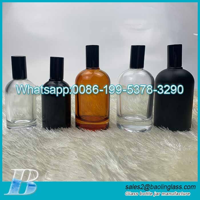 Luxus 30 ml 50 ml 100 ml Schwarz Flacon Vide Parfum Verre Cylindrique Leere Parfüm Glasflaschen attar Öl Parfüm Glasflasche