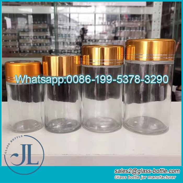 70garrafa de vidro farmacêutica da cápsula larga de vidro da boca ml-200ml com tampa de alumínio