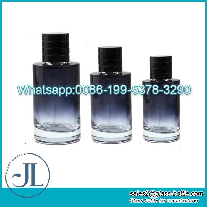 Luxury 30ml 50ml 100ml Flacone nero Vide Parfum Verre Cylindrique Bottiglie di vetro di profumo vuote attar bottiglia di vetro di profumo di olio