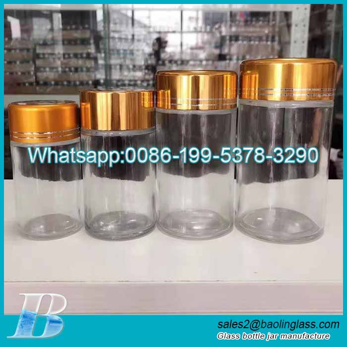 Produttore-75ml-100ml-150ml-200ml-Frosted-Glass-Wide-Both-Capsule-Pill-Bottle-Pharmaceutical-Glass-Packaging
