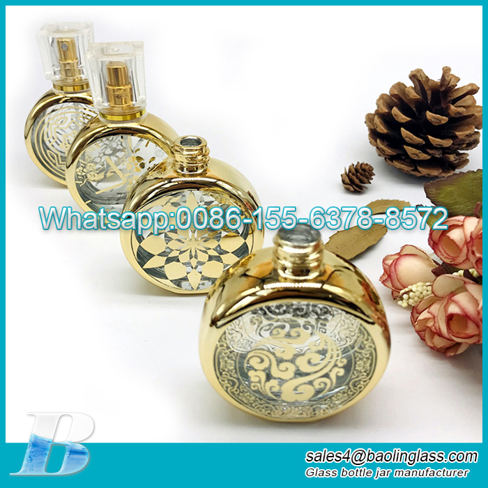 25Frascos de vidro de perfume com design árabe de óleo de oud ml