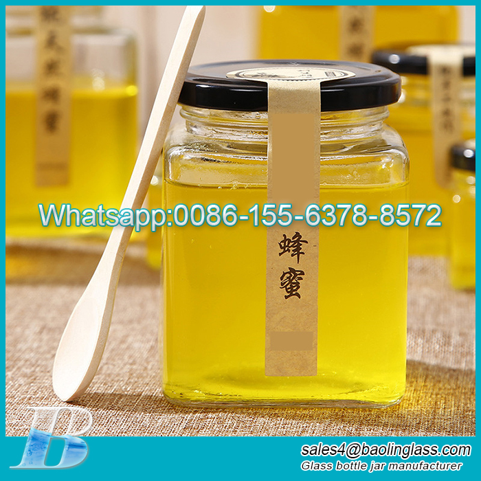 Tarro de cristal de alta calidad para botella de comida de cristal de mermelada de miel