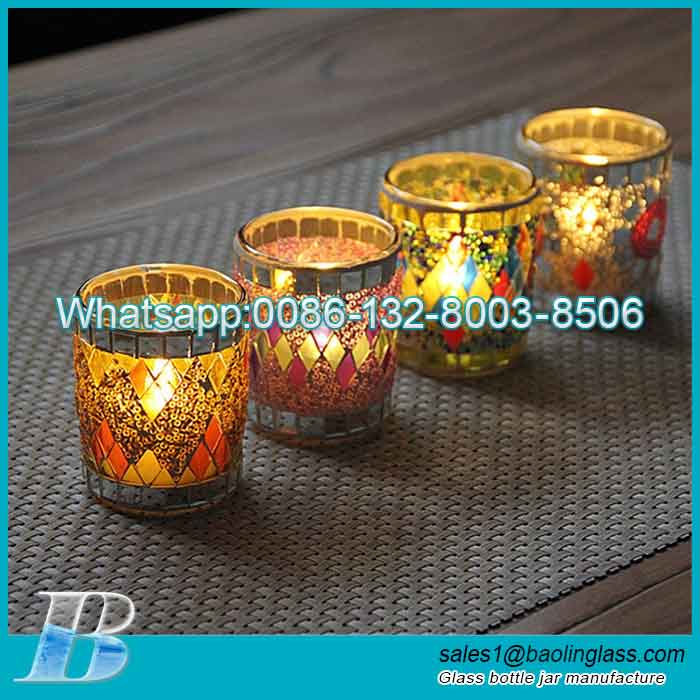 Luxury Handicraft Mosaic Glass Candle Jar