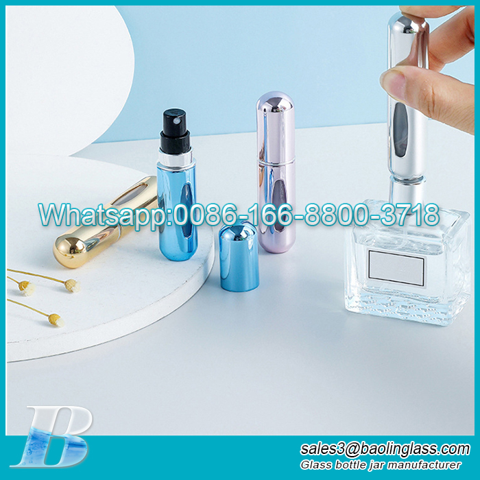 Free Sample Portable Electroplating Refill Empty Glass Perfume Pump Sprayer Bottle
