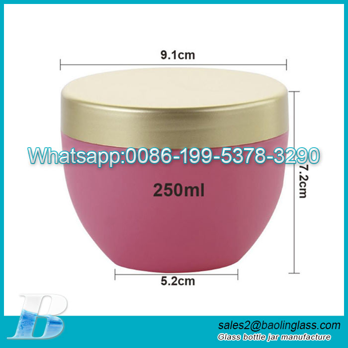Empty Colorful jars cosmetic containers and packaging PP Plastic Cream Jar 250ml bowl shape with screw lids for body scrub