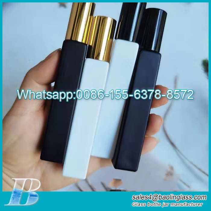 10ml perfume separadamente garrafa preta branca amostra portátil frasco de vidro de perfume