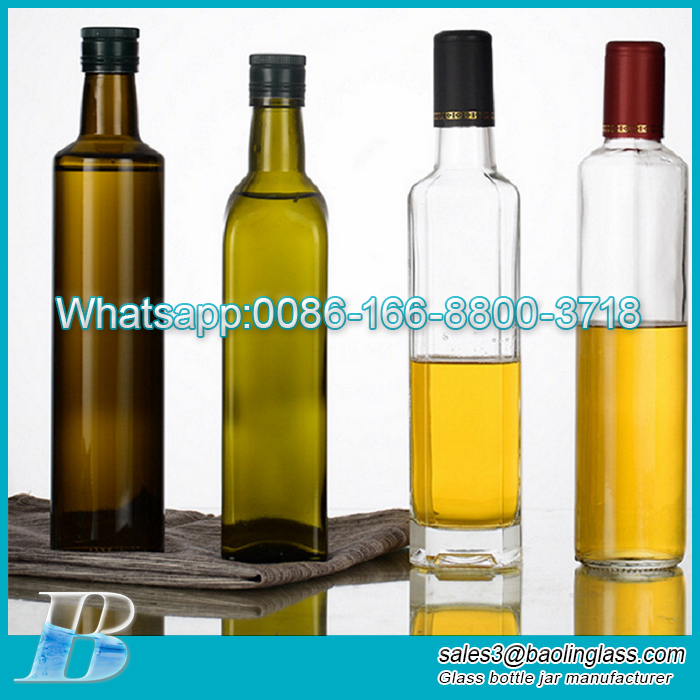 ml 500ml 750ml botella de vidrio cuadrada de aceite de oliva botella de aceite de nuez