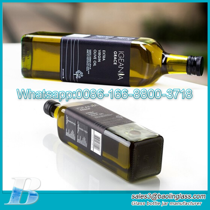 250ml 500ml 750ml olive oil square glass bottle walnut oil bottle