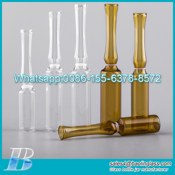 Low borosilicate amber glass ampoule for pharmaceutical bottles