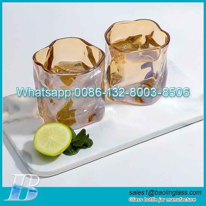 230ml glassware amber glass cups