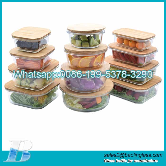 370ml-1520ml Lunch Box Reusable Meal Prep Boxes & ml Contenitore per bento in vetro per alimenti per la preparazione dei pasti con coperchio ermetico