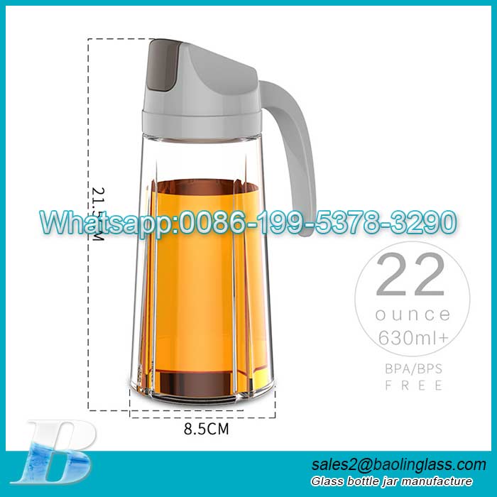 22oz kitchen oil pot glass oil and vinegar bottle oil bottle leak-proof