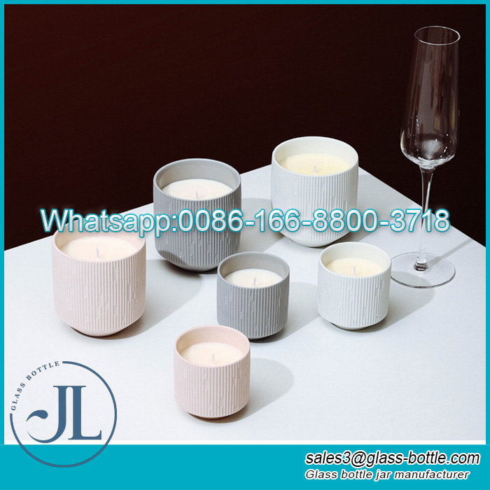 Frascos personalizados exclusivos para velas por atacado vela de cerâmica mais velhos jarra de vela de cerâmica