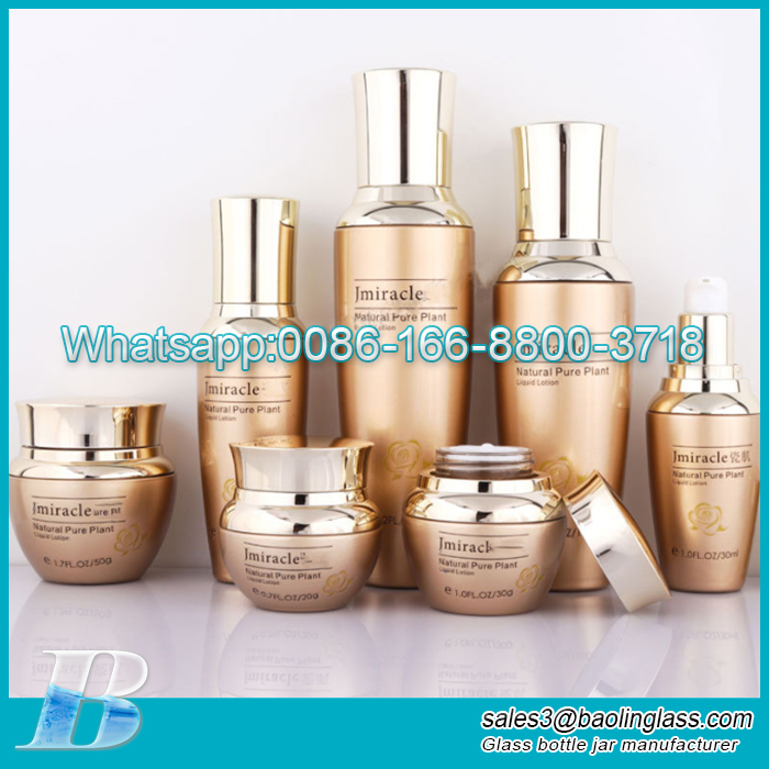 Luxury cosmetic packaging private label cosmetics set lotion glass bottle cream jar