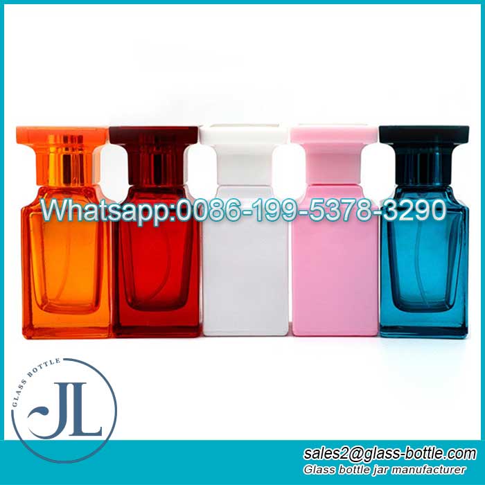 50Frascos de vidro de perfume vazios quadrados coloridos para perfume Tom Ford ml