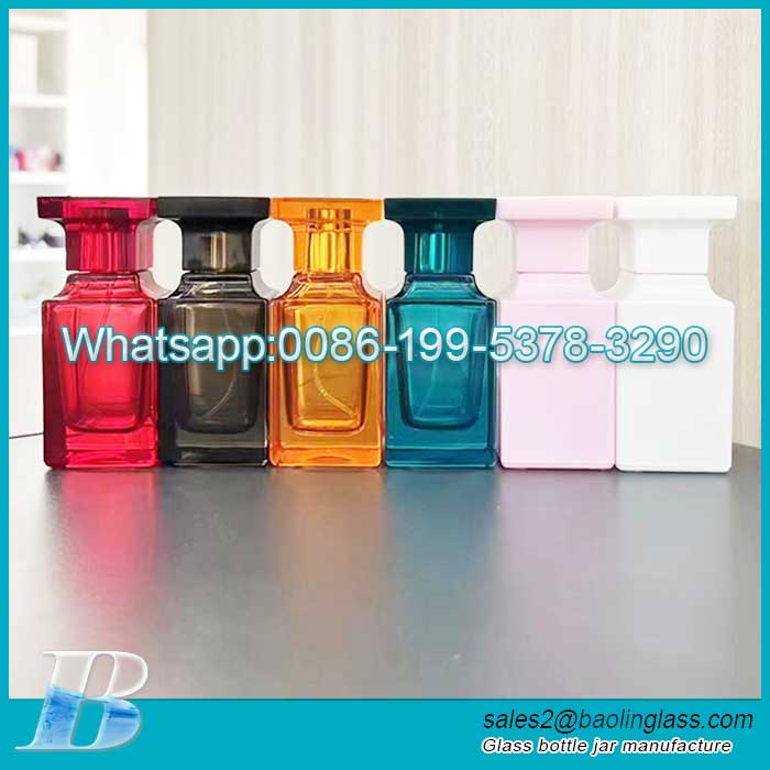 50Frascos de vidro de perfume vazios quadrados coloridos para perfume Tom Ford ml