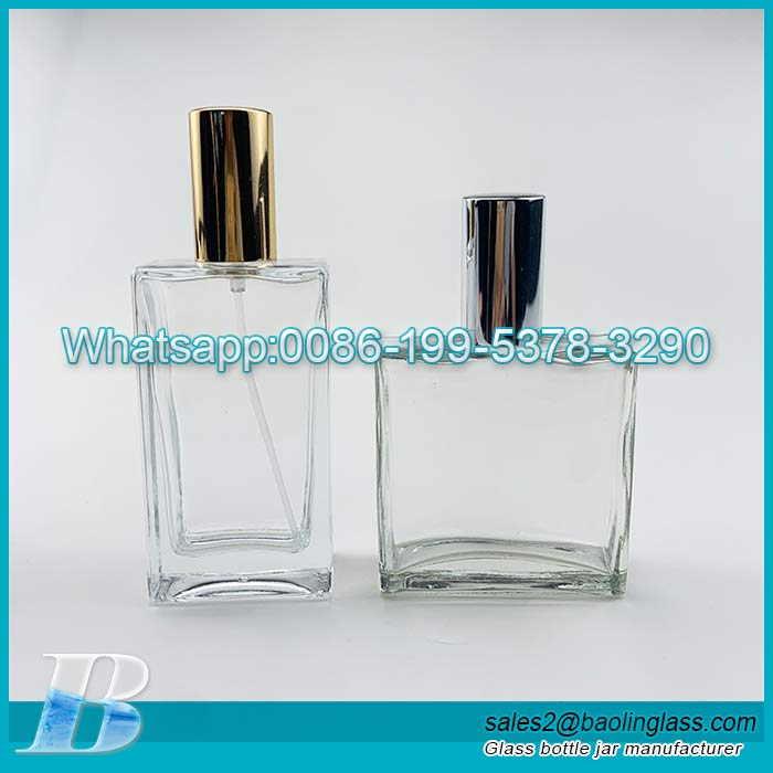 50ml Refillable Empty Glass Perfume Bottle Recycle With Crimp Spray