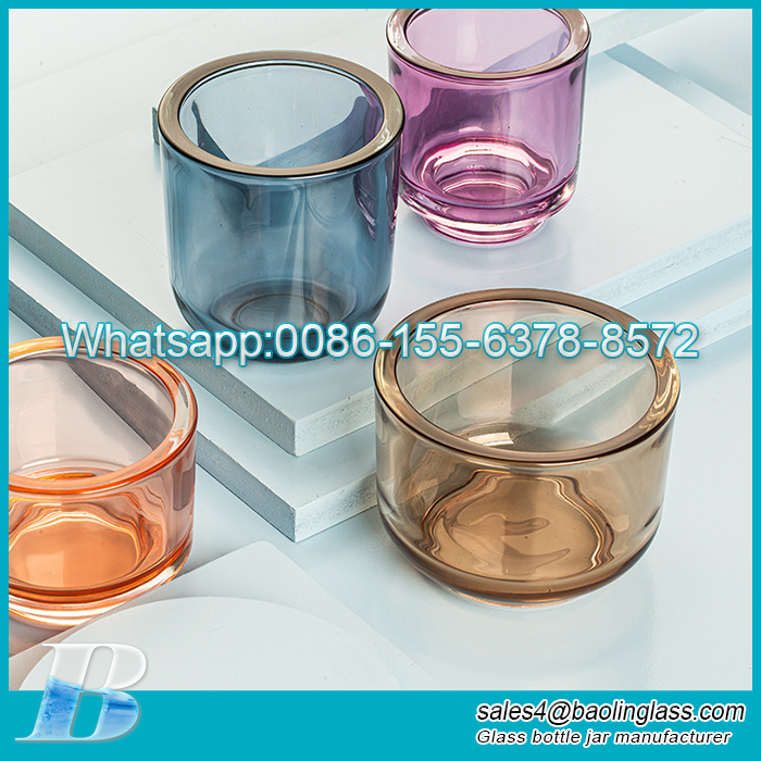 Customized color glass candle jar for home use