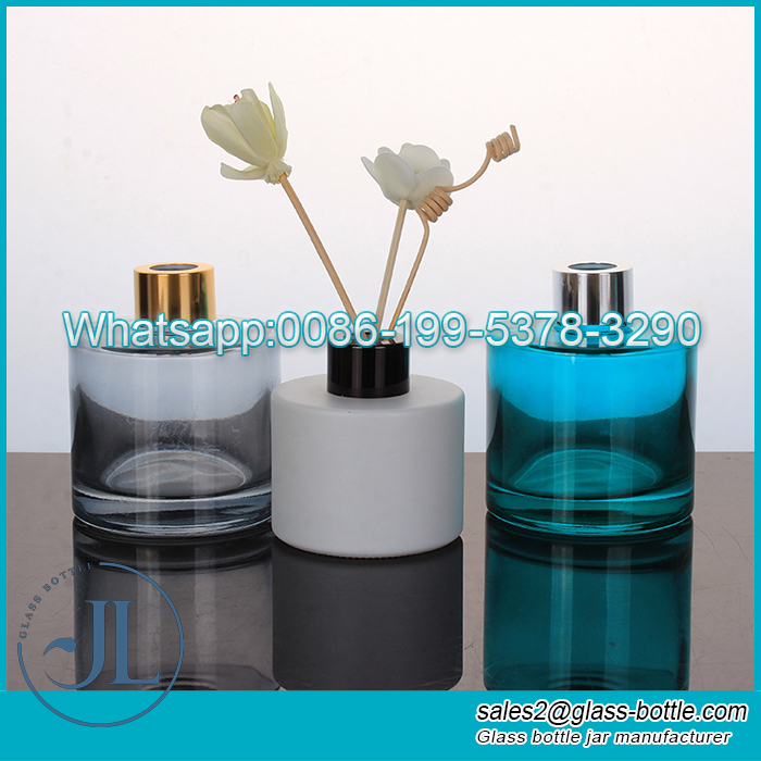 200ml Glass Round Aroma Reed Diffuser Bottles With Screw Cap For Pack Fragrance oil