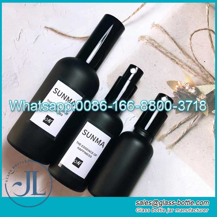 custom label 100ml matte black high grade essential oil bottle