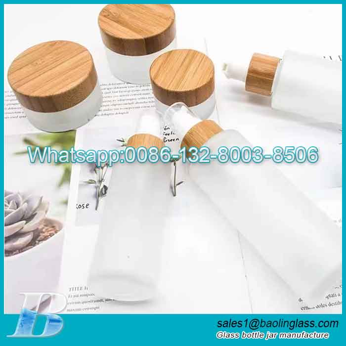 Set di imballaggio cosmetico ecologico| Crema/barattolo di vetro di bambù