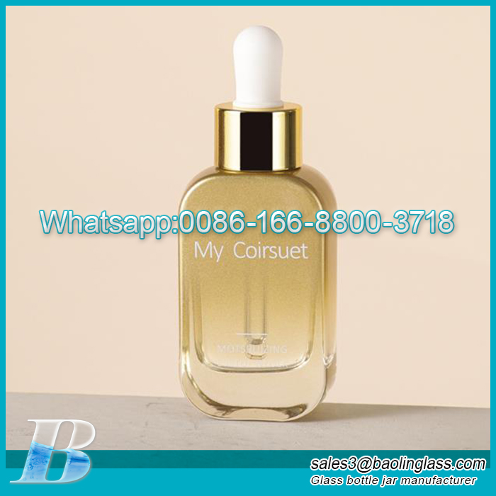 30ml 40ml Hot sale in stock gradient color essetial oil flat glass bottle