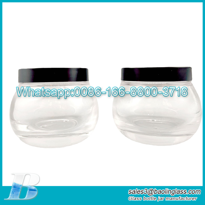 200g ball shape facial mask glass luxury body cream jar cosmetic packaging