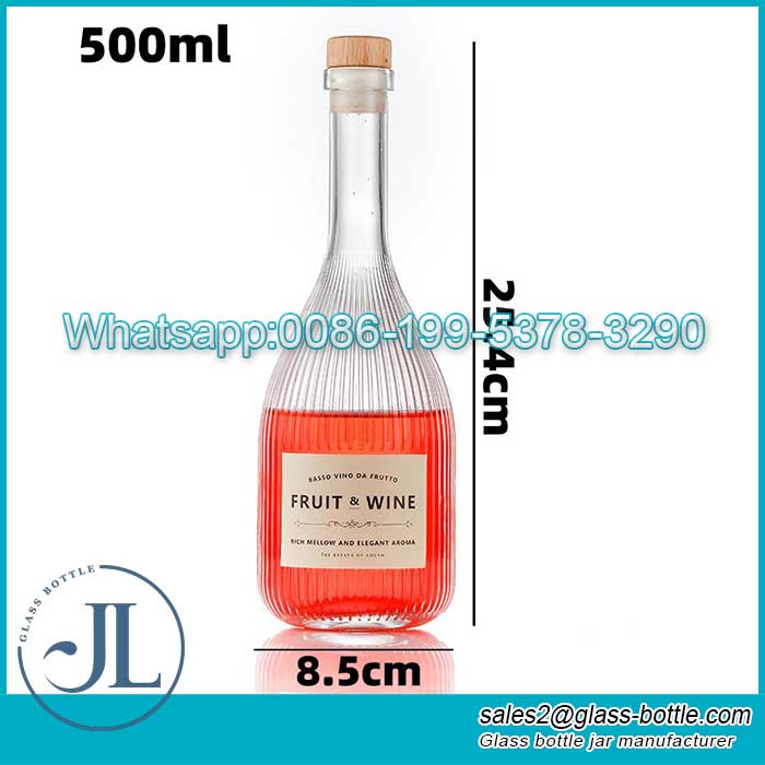 Bottiglia per cocktail in vetro a collo lungo per liquori e bevande liquorose