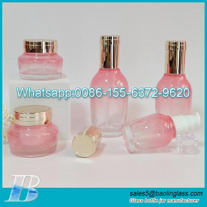 30g/50g/40ml/100ml/120ml Glass set bottle Cosmetic water lotion essence bottle High-grade press-packed bottle wholesale