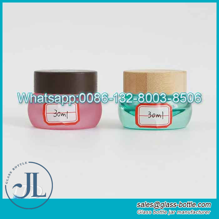 Laki ng paglalakbay Cosmetic Frosted Glass Cream Jars para sa Face/Eye Cream