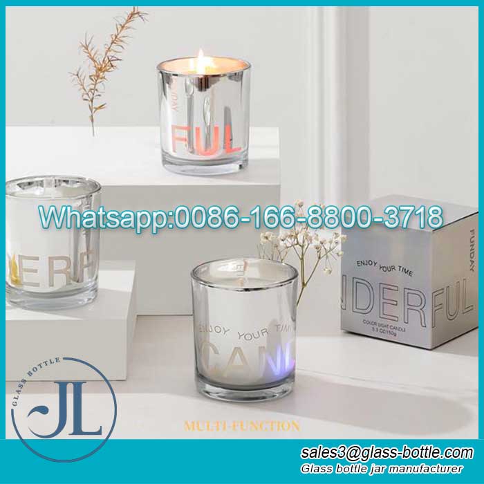 Wholesale UV Electroplated Candle Jar for Christmas
