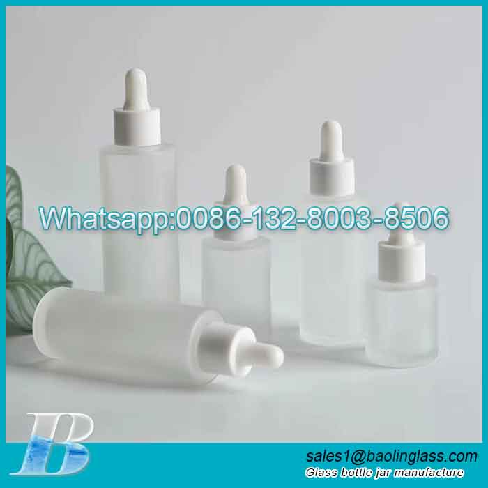 20ml 30ml Frosted Glass Serum Bottle with White Dropper