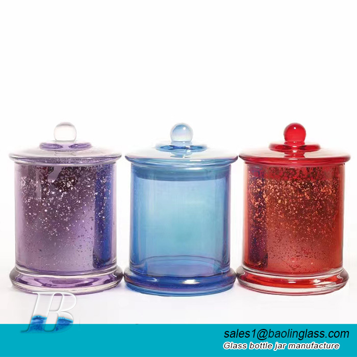2022 New Christmas Speckled Mercury Glass Candle Jar