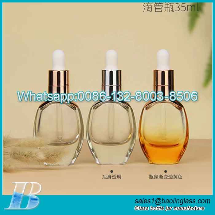 1oz 30ml Luxury White Crystal Glass Serum Bottles With Eye Dropper
