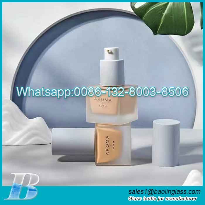 Frosted Glass Foundation Bottle